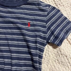 Polo by Ralph Lauren Kids Blue and White Striped Tee
